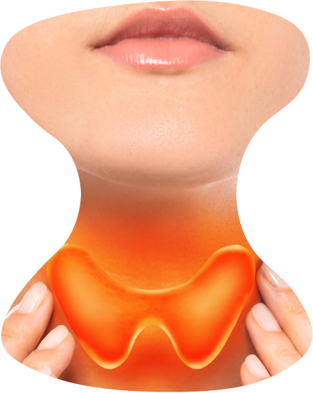 A double-exposure image illustrating thyroid nodules.