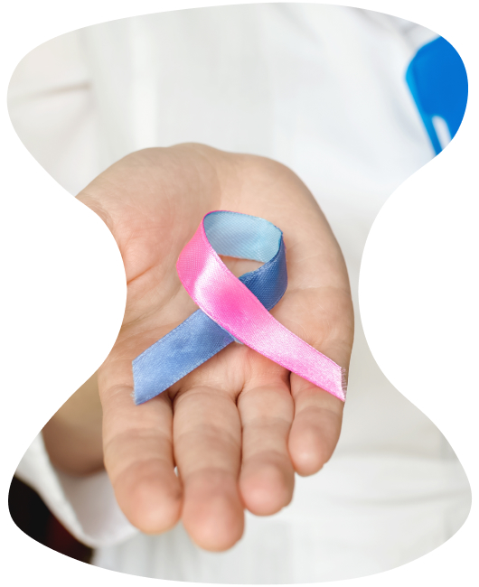 The image of a ribbon to symbolize thyroid awareness.